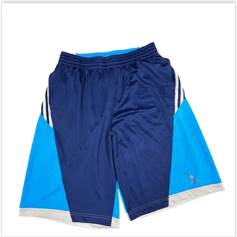 Adidas Shorts Men Large Blue Climalite Athletic Basketball Gym‎ Drawstring